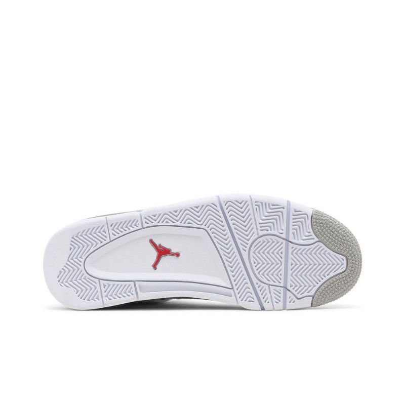 Air Jordan 4 Retro Hvit Grå Rød Herresko