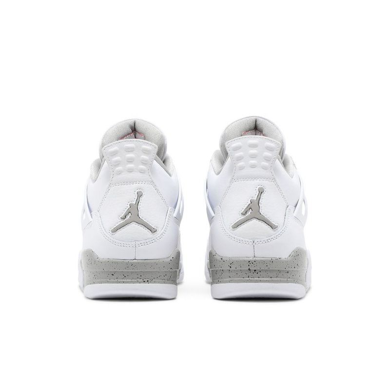 Air Jordan 4 Retro Hvit Grå Rød Herresko