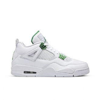 Air Jordan 4 Retro Hvit Grønne Herresko