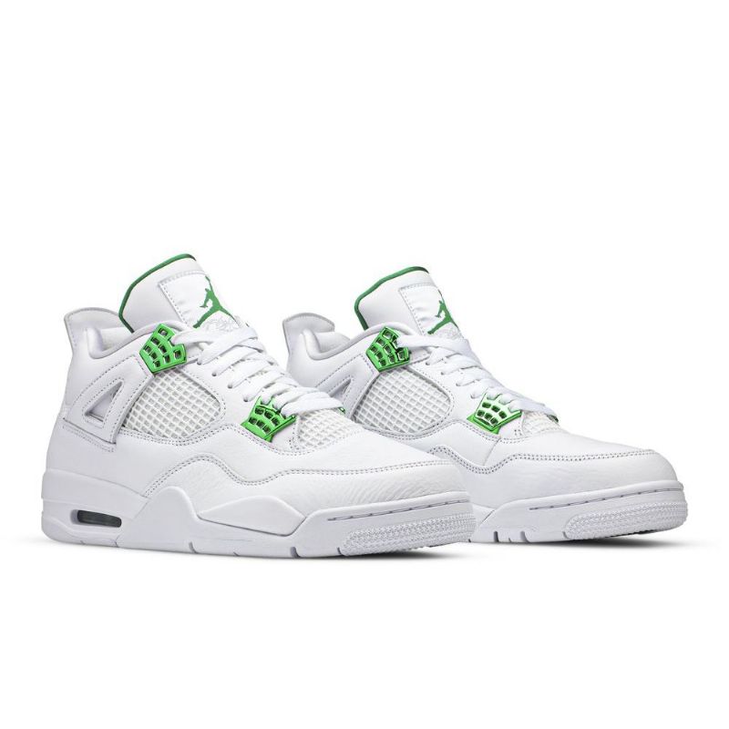 Air Jordan 4 Retro Hvit Grønne Herresko