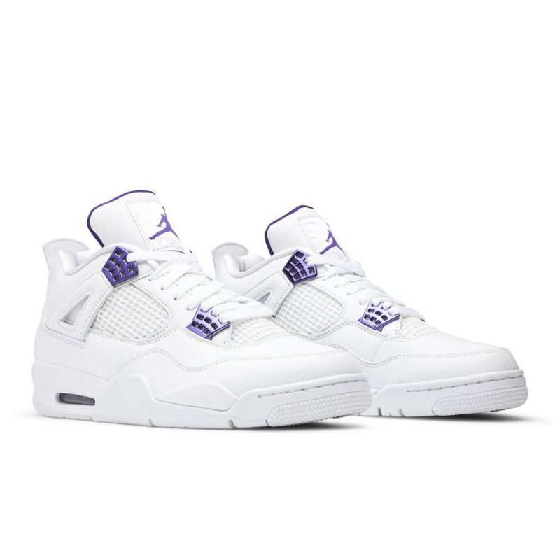 Air Jordan 4 Retro Hvit Lilla Herresko