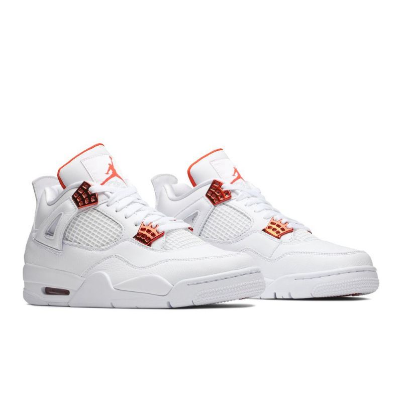 Air Jordan 4 Retro Hvit Oransje Herresko