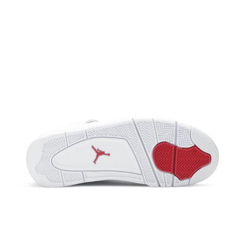 Air Jordan 4 Retro Hvit Rød Sølv Herresko