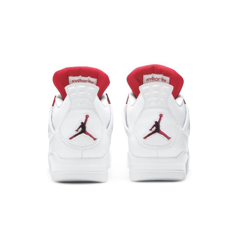 Air Jordan 4 Retro Hvit Rød Sølv Herresko