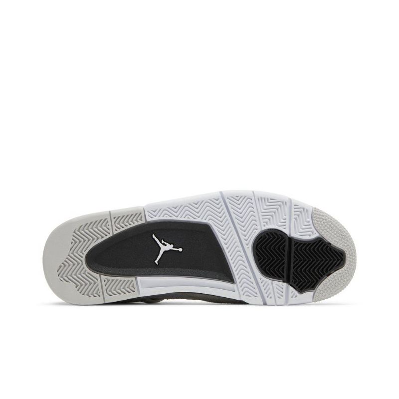 Air Jordan 4 Retro Hvit Svart Grå Herresko