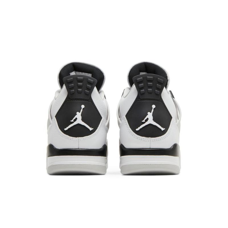 Air Jordan 4 Retro Hvit Svart Grå Herresko