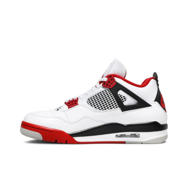 Air Jordan 4 Retro Og Hvit Svart Rød Herresko