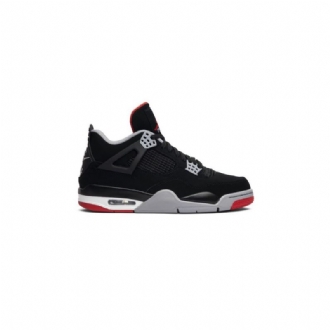 Air Jordan 4 Retro Og Svart Grå Rød Hvit Herresko
