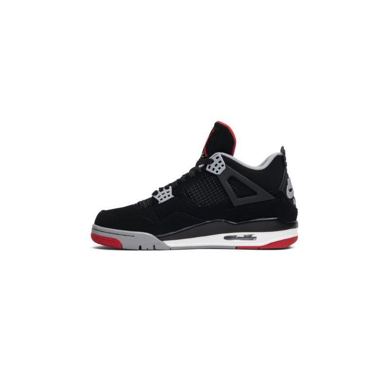 Air Jordan 4 Retro Og Svart Grå Rød Hvit Herresko
