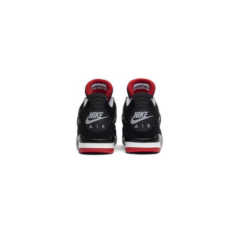 Air Jordan 4 Retro Og Svart Grå Rød Hvit Herresko