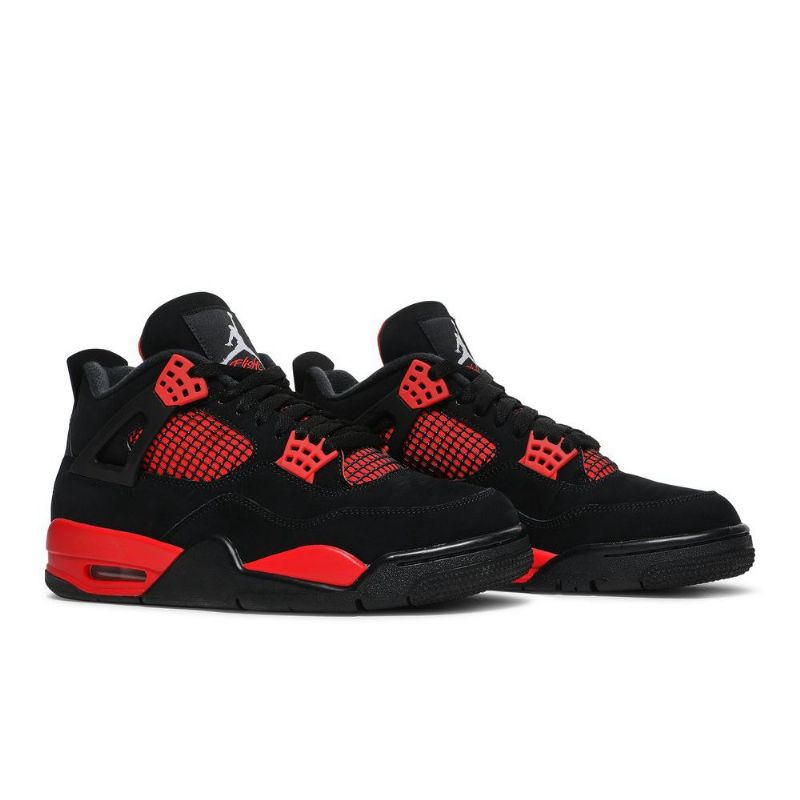 Air Jordan 4 Retro Røde Svarte Herresko