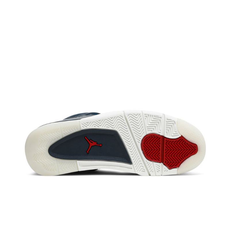 Air Jordan 4 Retro Se Grå Mørke Blå Hvit Rød Herresko