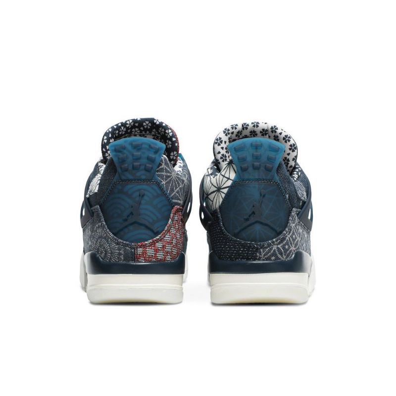 Air Jordan 4 Retro Se Grå Mørke Blå Hvit Rød Herresko
