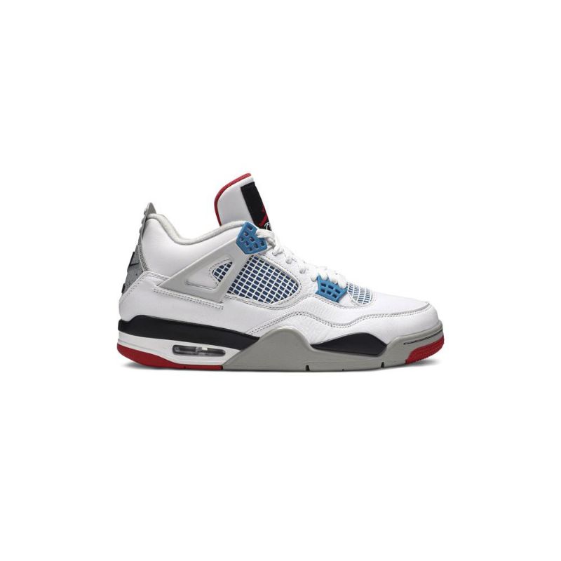 Air Jordan 4 Retro Se Hvit Blå Rød Grå Herresko