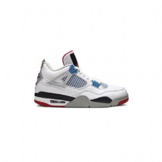 Air Jordan 4 Retro Se Hvit Blå Rød Grå Herresko