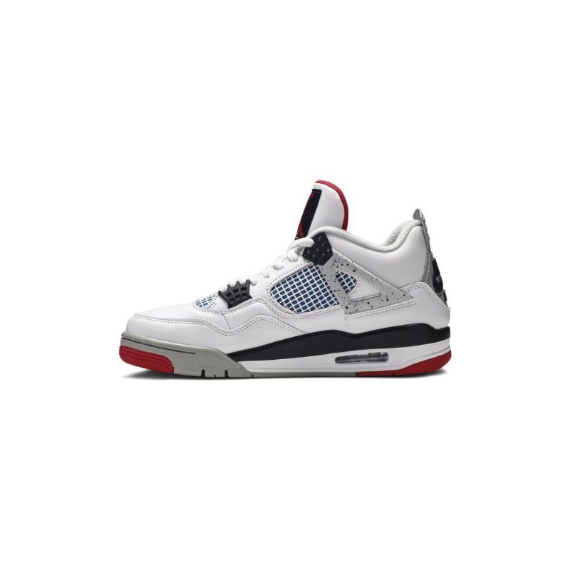 Air Jordan 4 Retro Se Hvit Blå Rød Grå Herresko