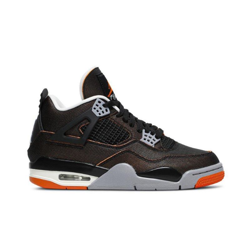 Air Jordan 4 Retro Svart Oransje Grå Damesko