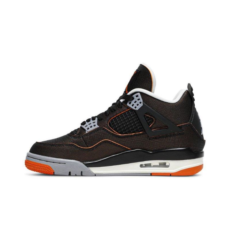 Air Jordan 4 Retro Svart Oransje Grå Damesko