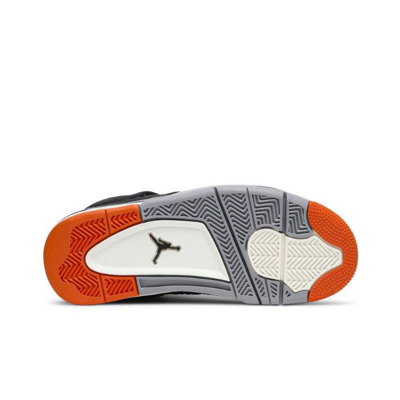 Air Jordan 4 Retro Svart Oransje Grå Damesko