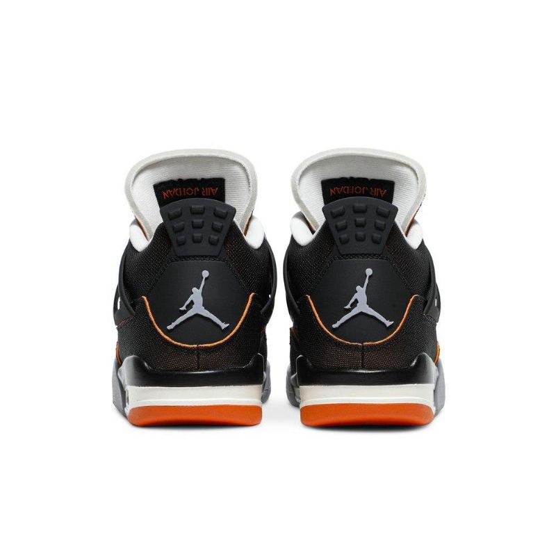 Air Jordan 4 Retro Svart Oransje Grå Damesko