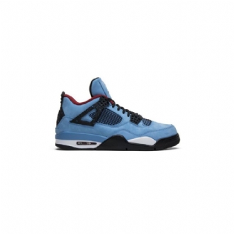 Air Jordan 4 Travis Scott Retro Blå Svart Bordeaux Herresko
