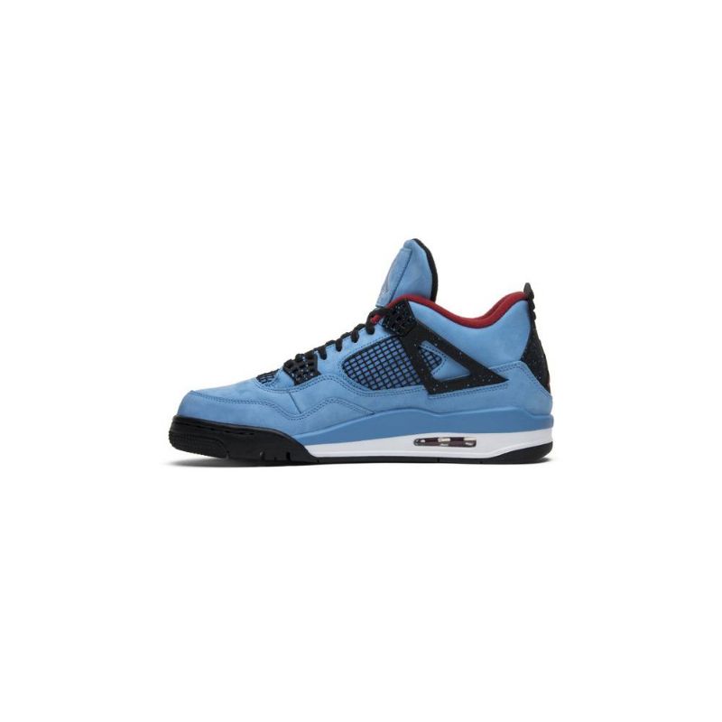 Air Jordan 4 Travis Scott Retro Blå Svart Bordeaux Herresko