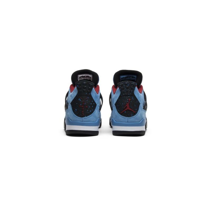 Air Jordan 4 Travis Scott Retro Blå Svart Bordeaux Herresko