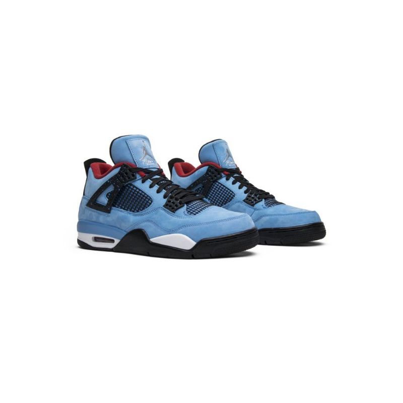 Air Jordan 4 Travis Scott Retro Blå Svart Bordeaux Herresko