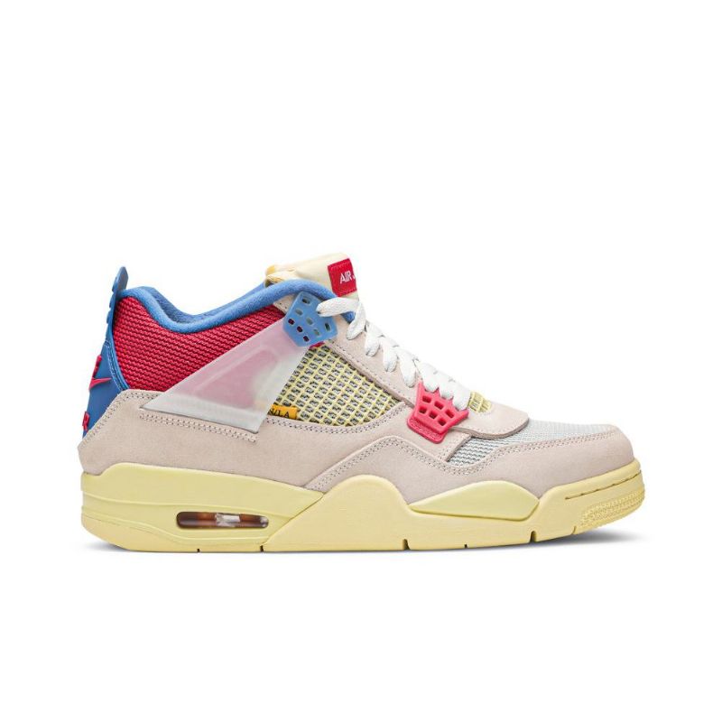 Air Jordan 4 Union La Retro Beige Rød Blå Herresko