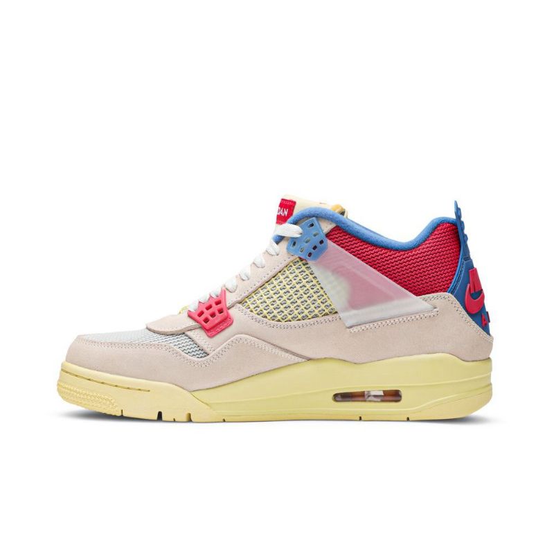 Air Jordan 4 Union La Retro Beige Rød Blå Herresko