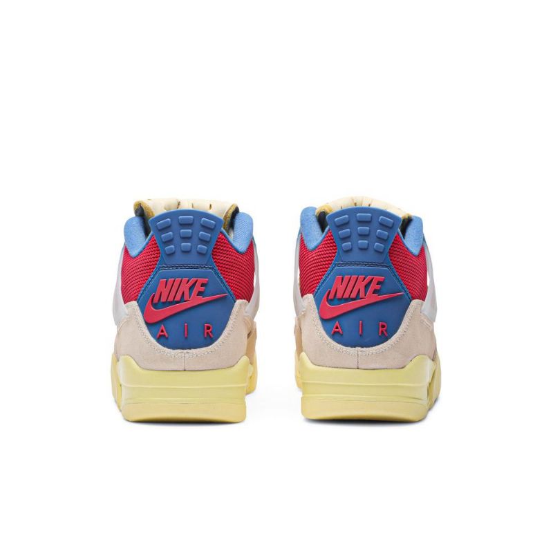 Air Jordan 4 Union La Retro Beige Rød Blå Herresko