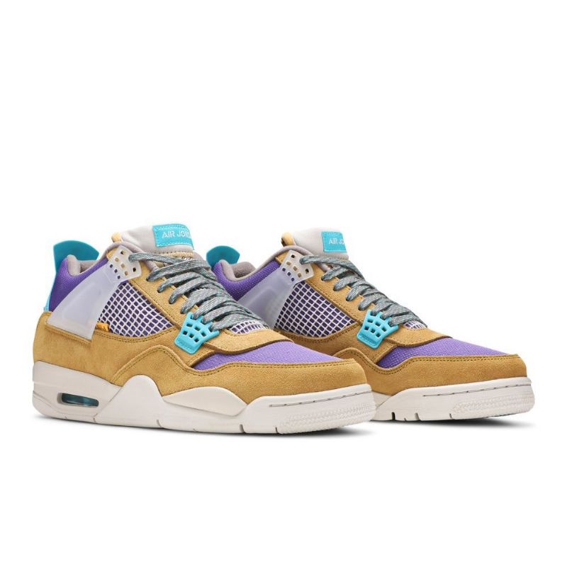 Air Jordan 4 Union La Retro Brun Lilla Turkis Herresko