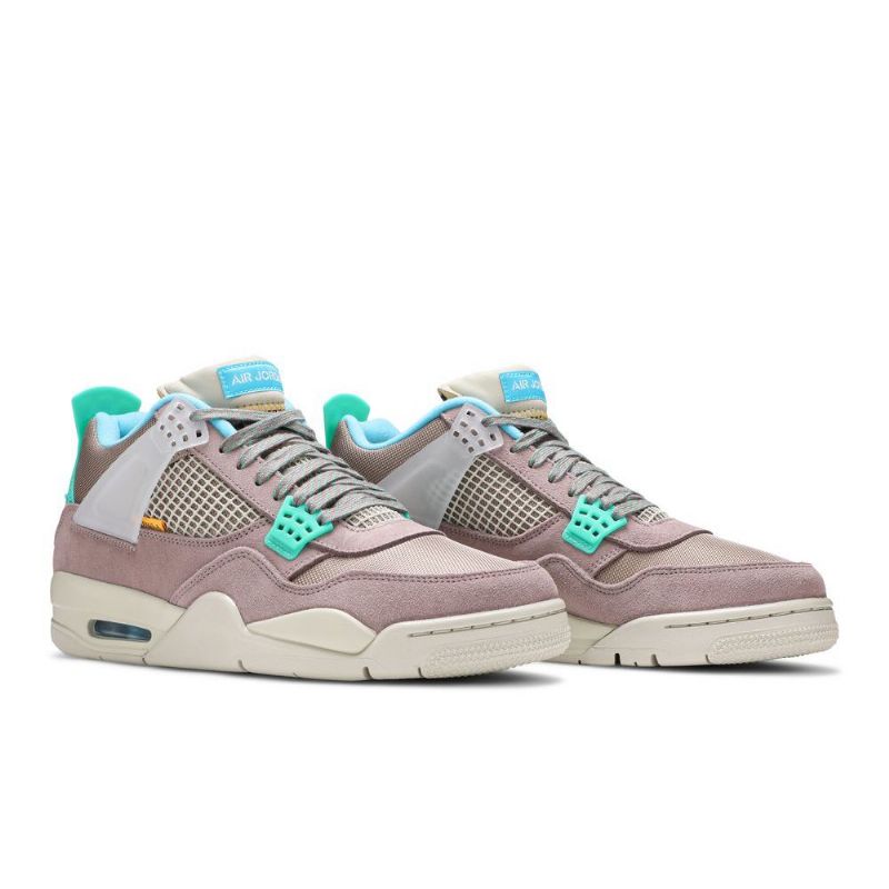 Air Jordan 4 Union La Retro Grå Turkisblå Herresko