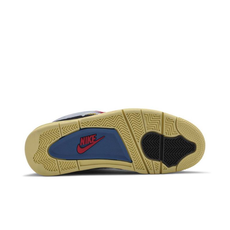 Air Jordan 4 Union La Retro Svart Blå Grå Rød Herresko