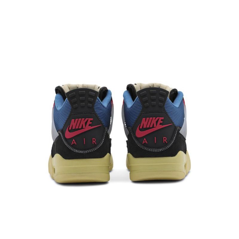 Air Jordan 4 Union La Retro Svart Blå Grå Rød Herresko