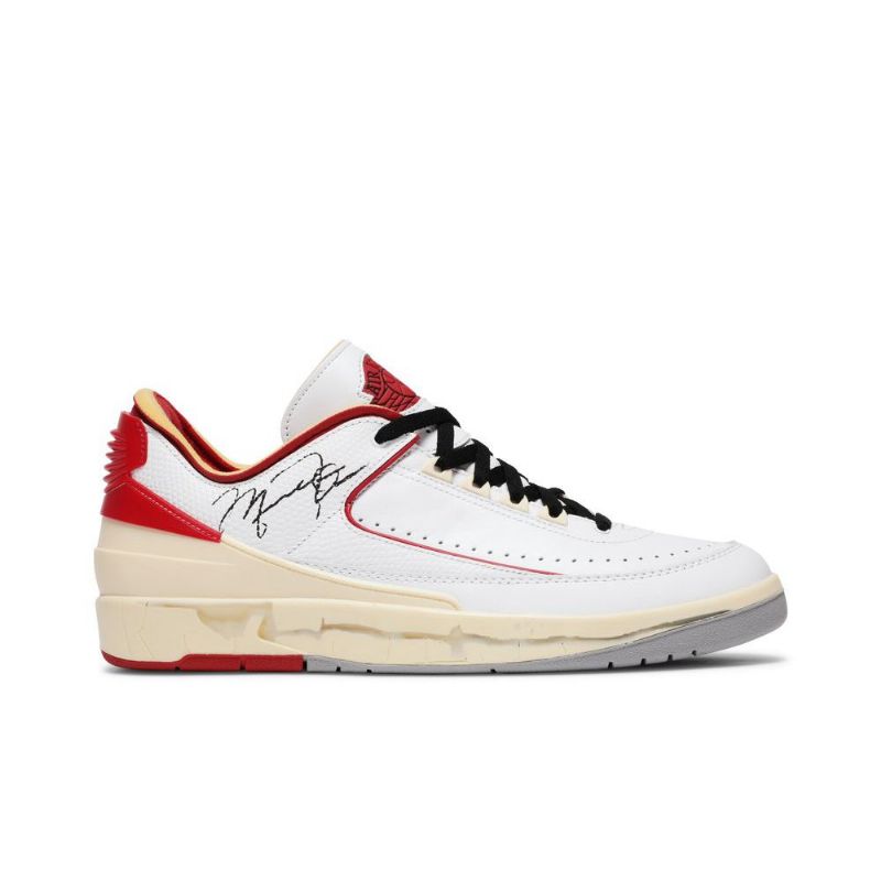 Air Jordan 2 Off-hvit Retro Low Sp Hvit Rød Beige Herresko