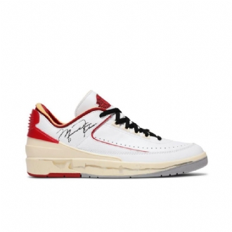 Air Jordan 2 Off-hvit Retro Low Sp Hvit Rød Beige Herresko