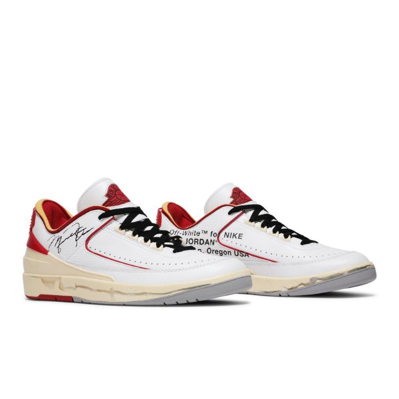 Air Jordan 2 Off-hvit Retro Low Sp Hvit Rød Beige Herresko