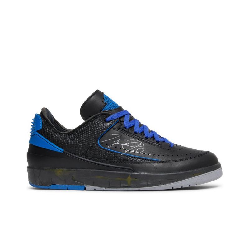 Air Jordan 2 Off-hvit Retro Low Sp Svart Blå Grå Herresko