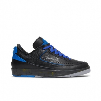 Air Jordan 2 Off-hvit Retro Low Sp Svart Blå Grå Herresko