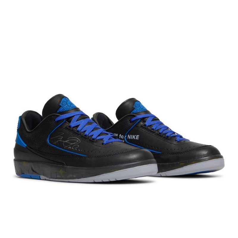 Air Jordan 2 Off-hvit Retro Low Sp Svart Blå Grå Herresko