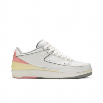 Air Jordan 2 Retro Lav Hvit Gul Rosa Damesko