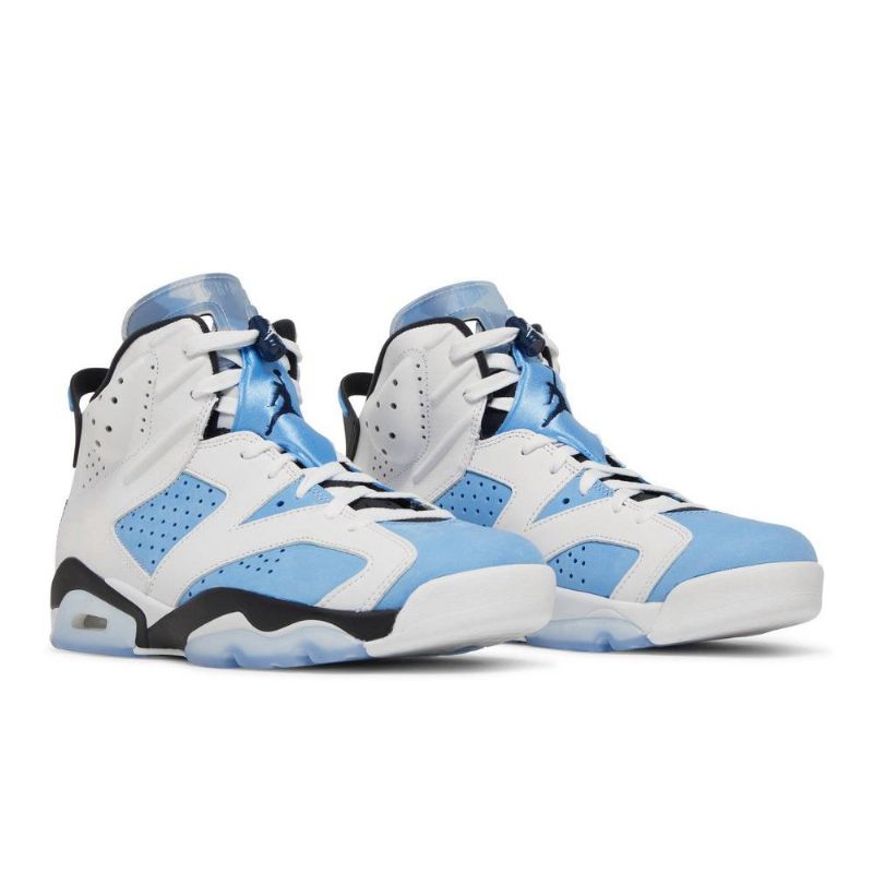 Air Jordan 6 Retro Blå Hvit Svart Herresko