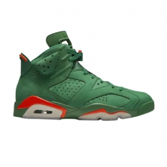 Air Jordan 6 Retro Grønn Oransje Herresko