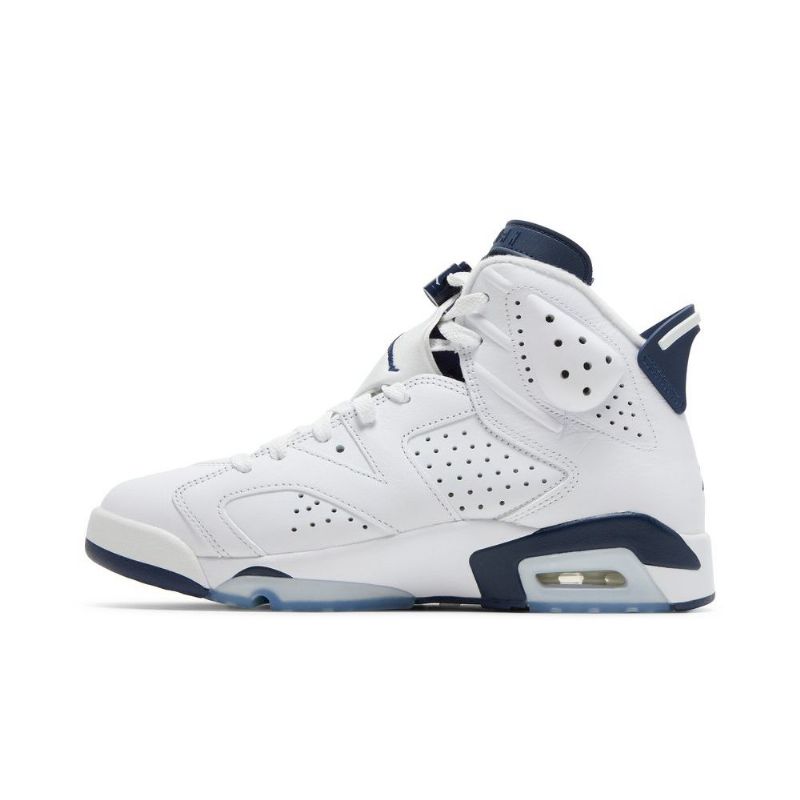 Air Jordan 6 Retro Hvit Mørke Blå Herresko
