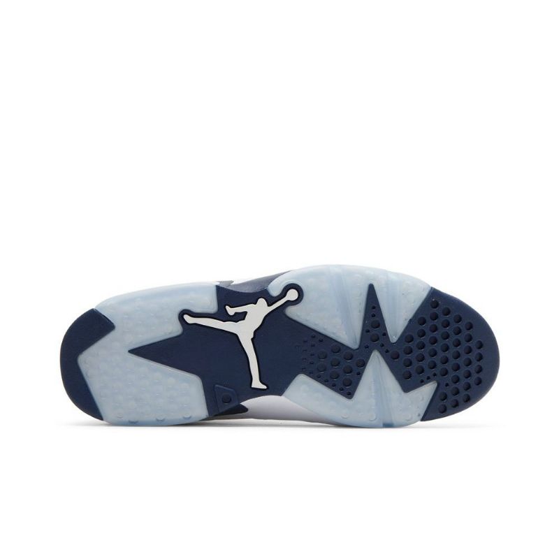 Air Jordan 6 Retro Hvit Mørke Blå Herresko