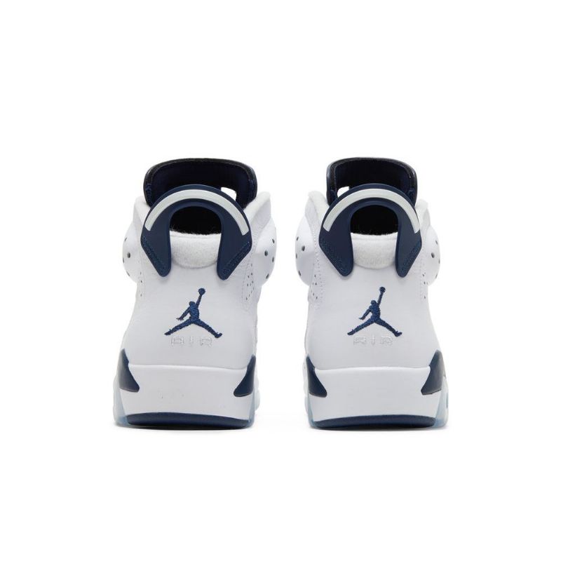 Air Jordan 6 Retro Hvit Mørke Blå Herresko