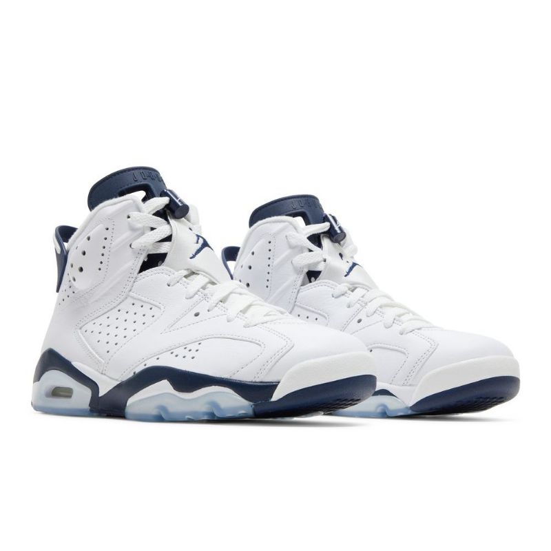 Air Jordan 6 Retro Hvit Mørke Blå Herresko