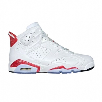 Air Jordan 6 Retro Hvit Rød Herresko