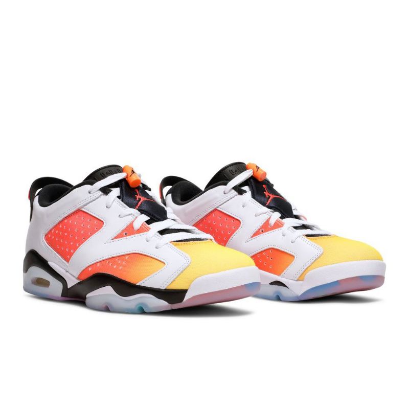 Air Jordan 6 Retro Low Se Hvit Svart Gul Oransje Herresko